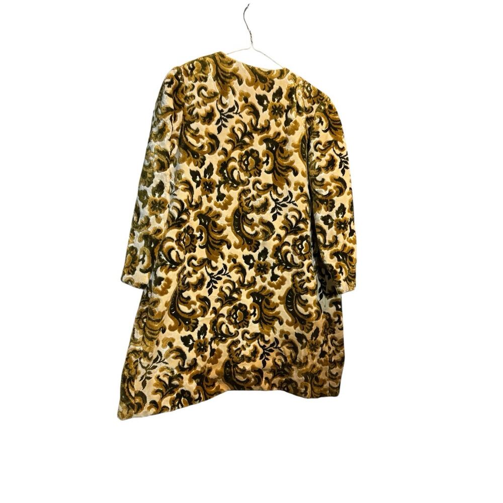 Vintage 60’s Tapestry Paisley Floral Carpet Coat Small MCM Mid Century Modern - Picture 2 of 4